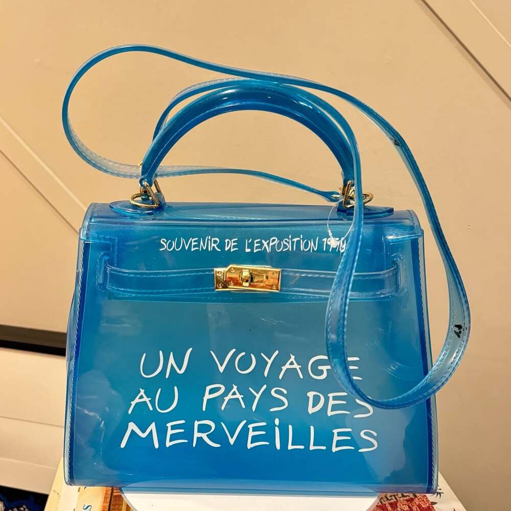 Un Voyage Jelly Transparent Crossbody Bag Blue